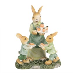 Clayre & Eef Figurine Rabbit 15 cm Brown Green Polyresin