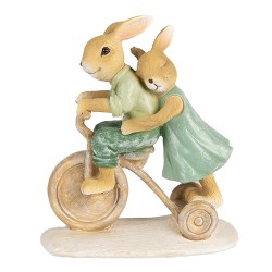 Clayre & Eef Figurine Lapin 14 cm Marron Vert Polyrésine