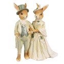 Clayre & Eef Figur Kaninchen 21 cm Braun Grün Polyresin