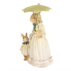 Clayre & Eef Figur Kaninchen 21 cm Braun Grün Polyresin