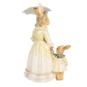 Clayre & Eef Figurine Rabbit 21 cm Brown Green Polyresin