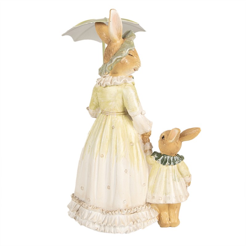 Clayre & Eef Figur Kaninchen 21 cm Braun Grün Polyresin