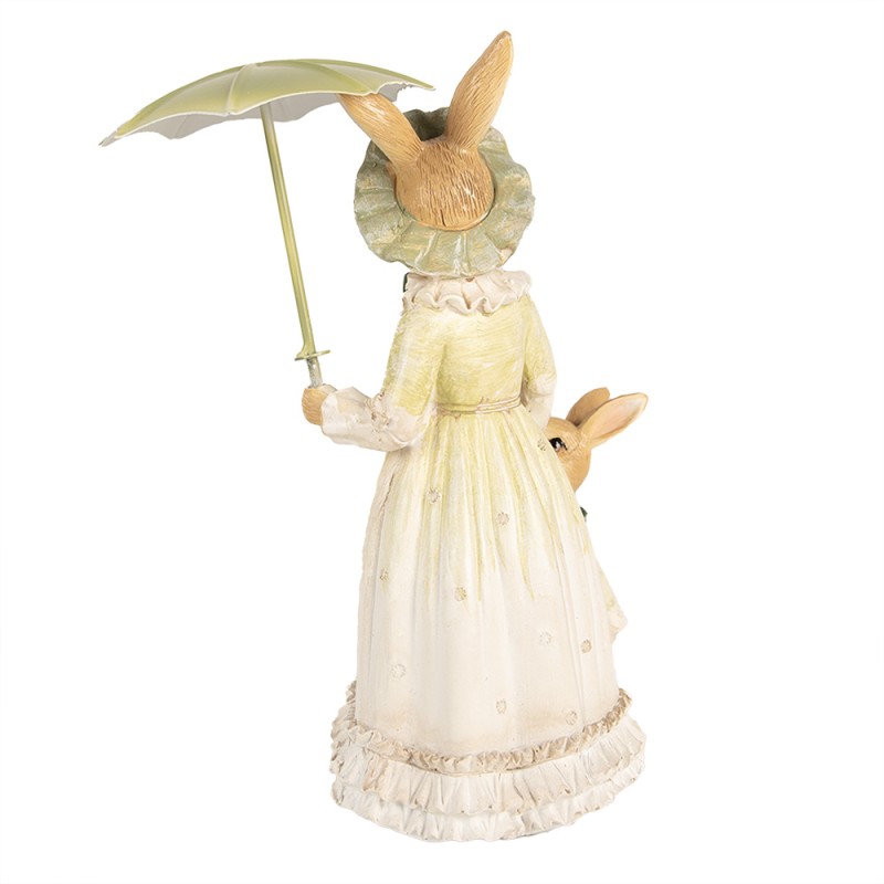 Clayre & Eef Figur Kaninchen 21 cm Braun Grün Polyresin