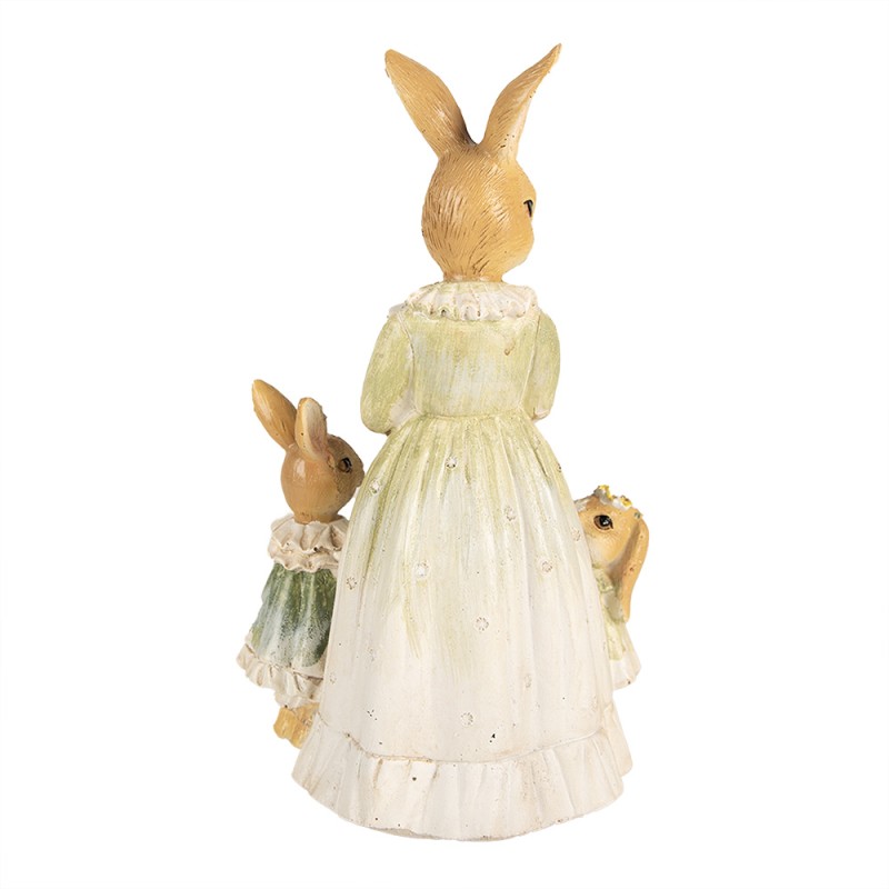 Clayre & Eef Figurine Lapin 21 cm Marron Vert Polyrésine