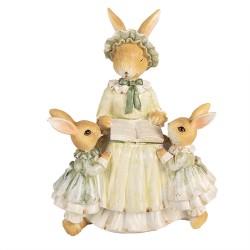 Clayre & Eef Figurine Lapin 19 cm Marron Vert Polyrésine