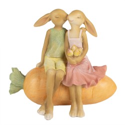 Clayre & Eef Figur Kaninchen 17x10x15 cm Braun Polyresin