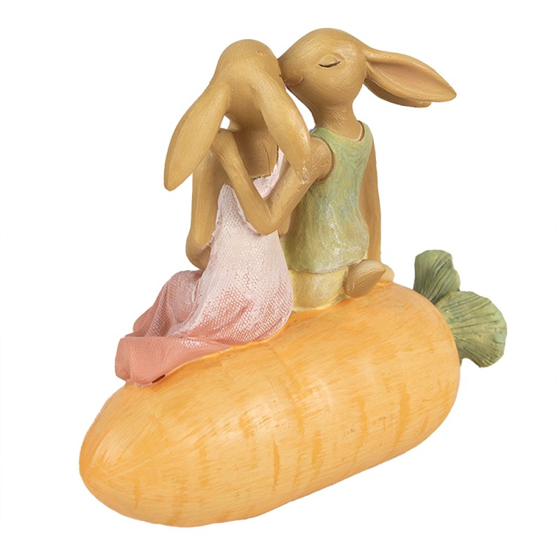 Clayre & Eef Figurine Rabbit 17x10x15 cm Brown Polyresin