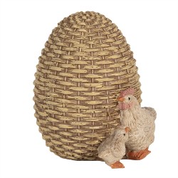 Clayre & Eef Figur Huhn 10 cm Braun Polyresin