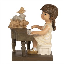 Clayre & Eef Statuetta Ragazza 10 cm Marrone Poliresina