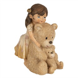 Clayre & Eef Statuetta Ragazza 12 cm Marrone Poliresina