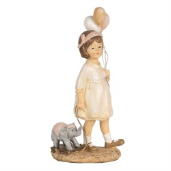 Clayre & Eef Figurine Fille 18 cm Beige Polyrésine