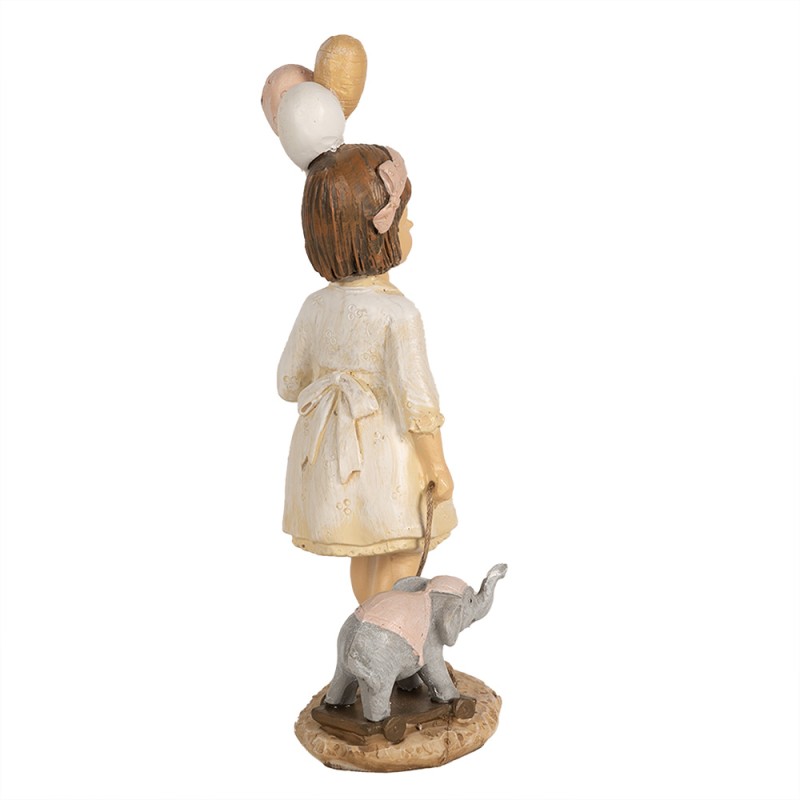 Clayre & Eef Beeld Meisje 18 cm Beige Polyresin