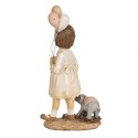 Clayre & Eef Beeld Meisje 18 cm Beige Polyresin