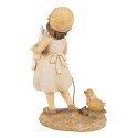 Clayre & Eef Figurine Fille 15 cm Beige Polyrésine