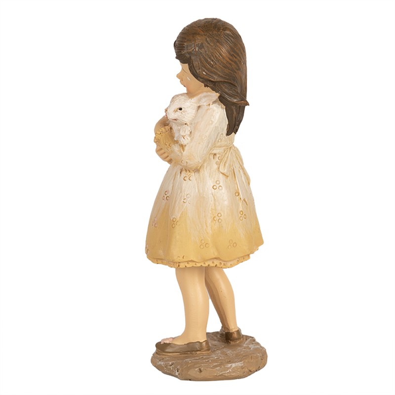 Clayre & Eef Figurine Fille 15 cm Beige Polyrésine