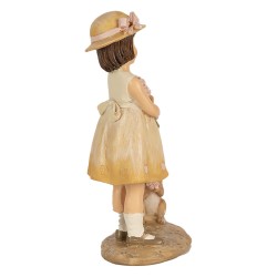 Clayre & Eef Beeld Meisje 15 cm Beige Polyresin