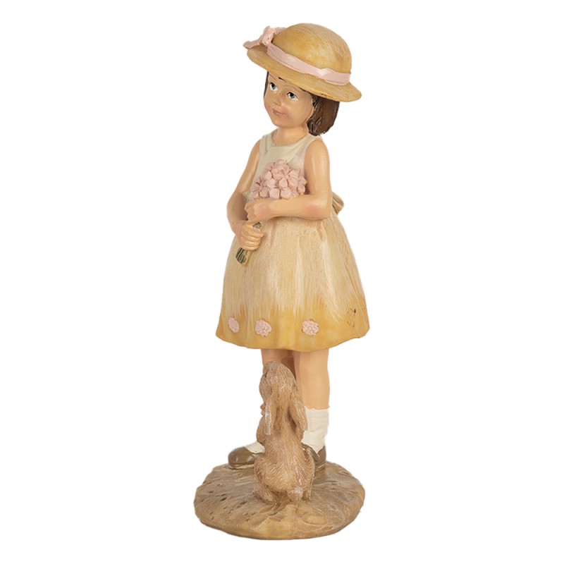 Clayre & Eef Figurine Fille 15 cm Beige Polyrésine