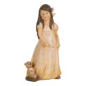 Clayre & Eef Beeld Meisje 15 cm Beige Polyresin