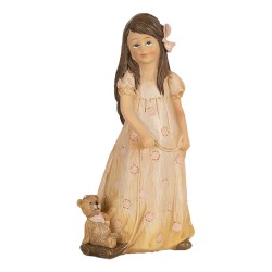 Clayre & Eef Figur Mädchen 15 cm Beige Polyresin