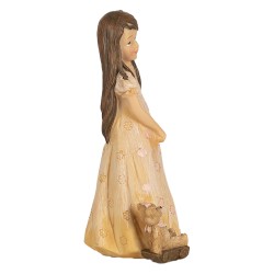 Clayre & Eef Figurine Fille 15 cm Beige Polyrésine