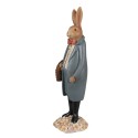 Clayre & Eef Figurine Lapin 34 cm Marron Bleu Polyrésine