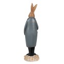 Clayre & Eef Figurine Lapin 34 cm Marron Bleu Polyrésine