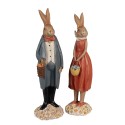 Clayre & Eef Figurine Lapin 34 cm Marron Bleu Polyrésine