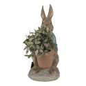 Clayre & Eef Figurine Lapin 46 cm Marron Bleu Polyrésine