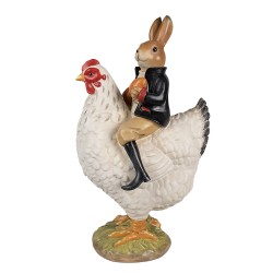 Clayre & Eef Figur Huhn 35 cm Weiß Polyresin