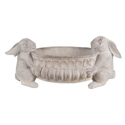 Clayre & Eef Planter 43x18x19 cm Grey Polyresin Rabbits