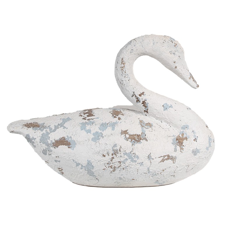 Clayre & Eef Decorative Figurine Swan 32x14x22 cm White Brown Polyresin