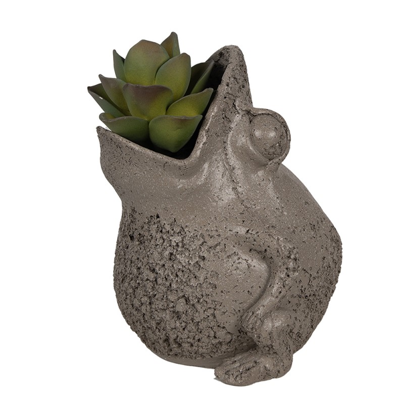 Clayre & Eef Fioriera Rana 19x18x23 cm Grigio Poliresina