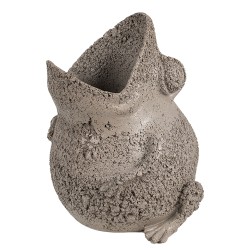 Clayre & Eef Pot de fleurs Grenouille 26x25x32 cm Gris Polyrésine