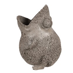 Clayre & Eef Pot de fleurs Grenouille 26x25x32 cm Gris Polyrésine