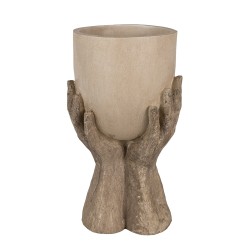 Clayre & Eef Planter Hands 37 cm Beige Polyresin