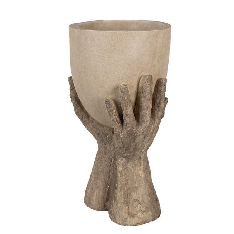 Clayre & Eef Bloempot Handen 37 cm Beige Polyresin