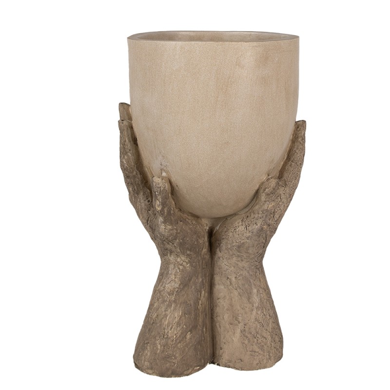 Clayre & Eef Bloempot Handen 37 cm Beige Polyresin