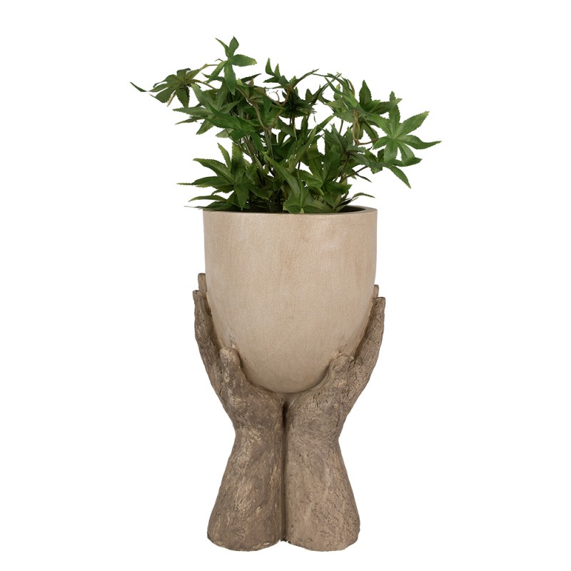 Clayre & Eef Bloempot Handen 37 cm Beige Polyresin