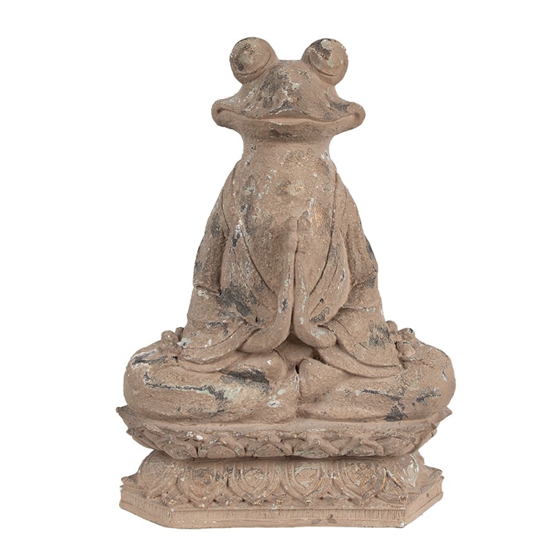 Clayre & Eef Figurine décorative Grenouille 27x17x37 cm Marron Polyrésine