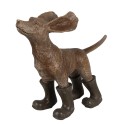 Clayre & Eef Decoratie Beeld Hond 29x10x23 cm Bruin Groen Polyresin