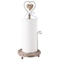 Clayre & Eef Kitchen Roll Holder Ø 16x38 cm Brown Rattan Heart