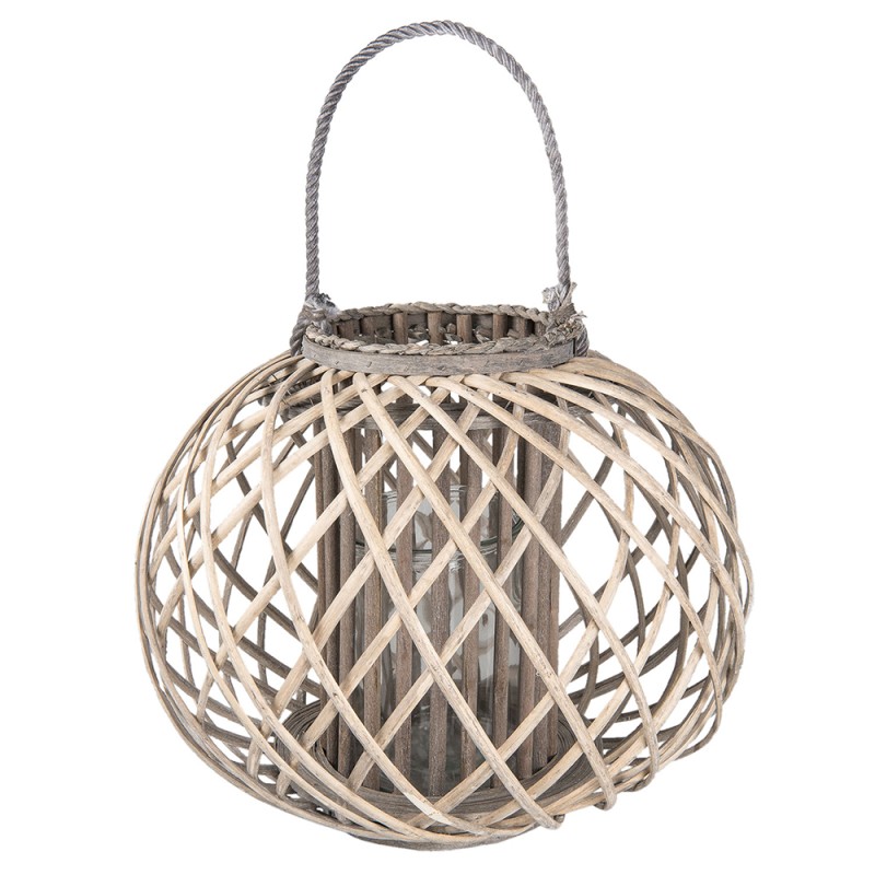 Clayre & Eef Wind Light Ø 47x36 cm Grey Wood Round