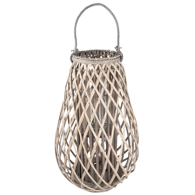 Clayre & Eef Wind Light Ø 38x60 cm Grey Wood Round