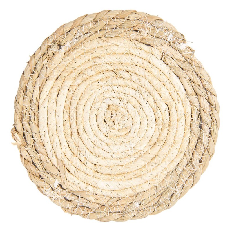 Clayre & Eef Onderzetters Pannen  Ø 18x1 cm Beige Zeegras Rond