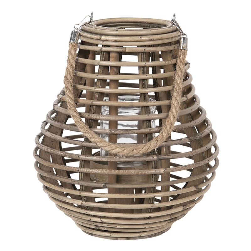 Clayre & Eef Wind Light Ø 26x28 cm Brown Wood Round