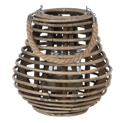 Clayre & Eef Wind Light Ø 23x23 cm Brown Wood Round