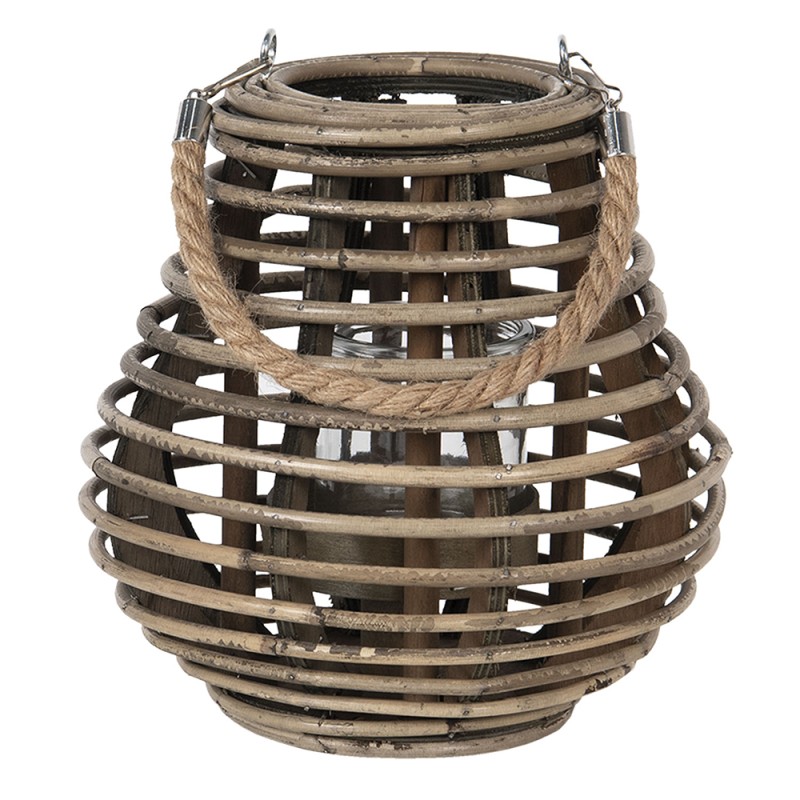 Clayre & Eef Wind Light Ø 23x23 cm Brown Wood Round