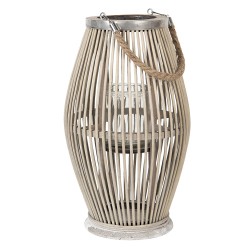 Clayre & Eef Wind Light Ø 23x40 cm Grey Wood Glass Round