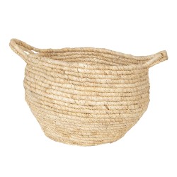 Clayre & Eef Panier de rangement set de 3 Ø 30 Ø 25 Ø 20 cm Beige Zostère Rond