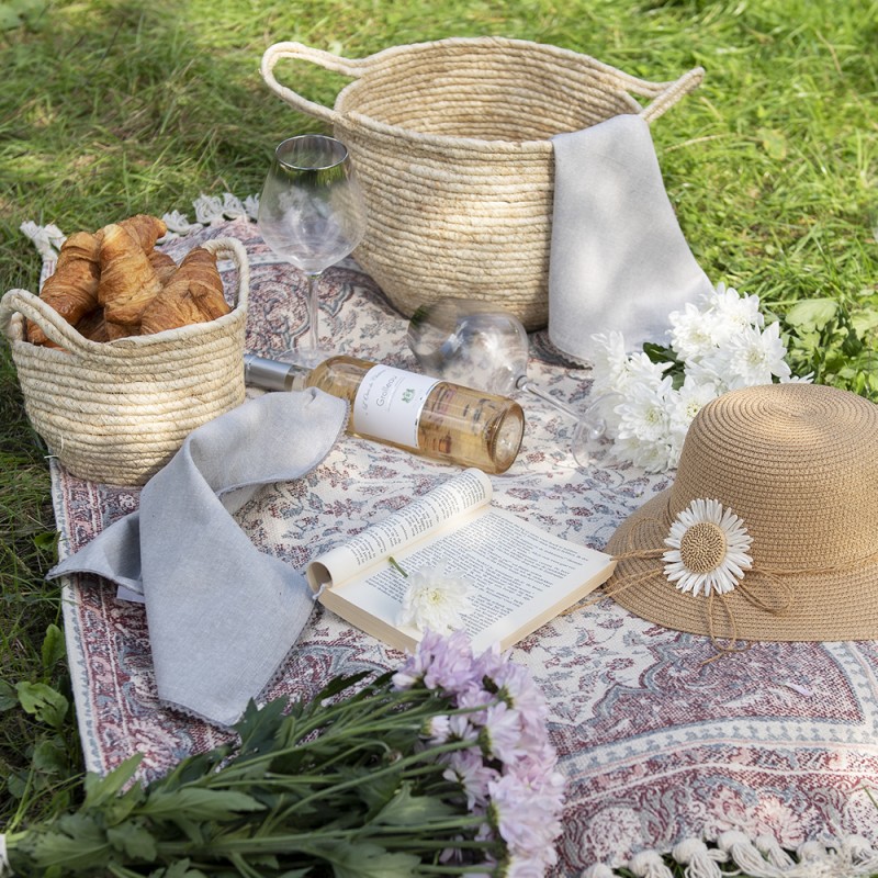 Clayre & Eef Storage Basket Set of 3 Ø 30 Ø 25 Ø 20 cm Beige Seagrass Round